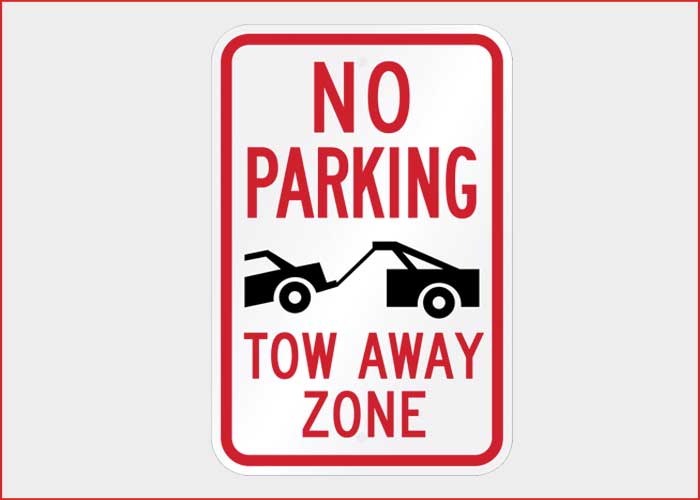 7.5x10.5 iCandy Products Inc No Parking Right and Left Arrow Business Safety Traffic Signs Black Metal 